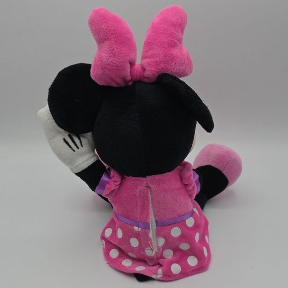 Disney Minnie Mouse Plush Pink Polka Dot Dress Interactive Press Hand 10” - Picture 13 of 17